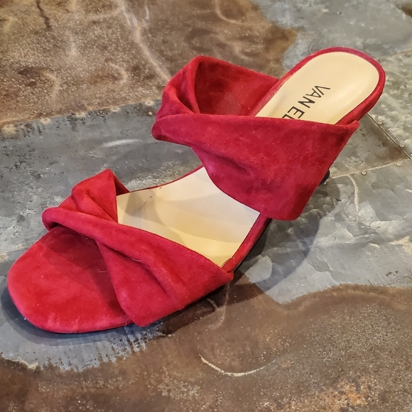Vaneli | Red Suede Heeled Slide | Size 7.5 - Picture 3 of 14